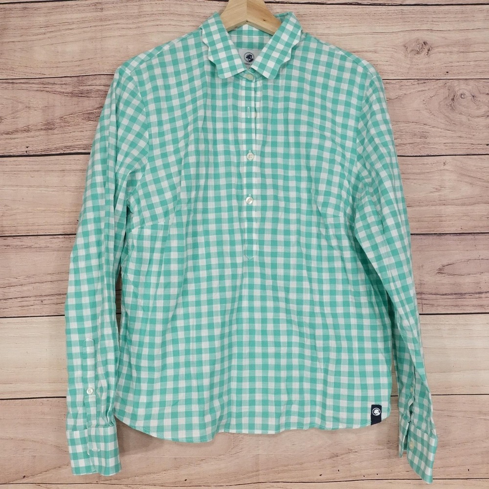 Southern Proper Button-Up Womens XL Green Check Collared Long‎ Sleeve Shirt